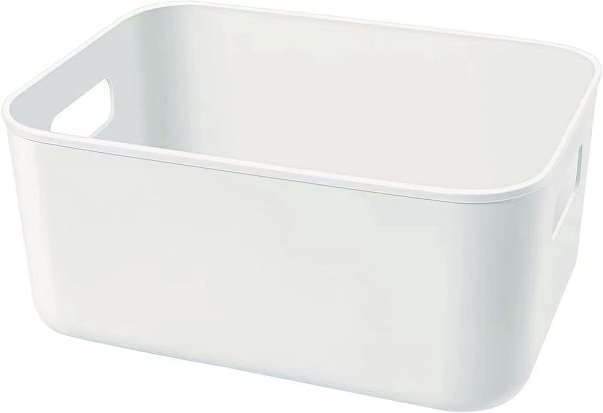 Set Of 3 Plastic Storage Bins,Versatile Kitchen Pantry Organization and Storage,for Plastic Storage Container Under Bed,Under Sink Bathroom Organizer (White, 3 Pack Small)