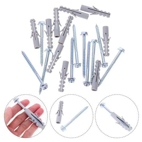 10 Sets Tv Mount Anchors and Expansion Screws for Wall Mount Installation, Carbon Steel Sturdy Screws for Tv Brackets and Range Hood, Convenient to Use Hardware Kit