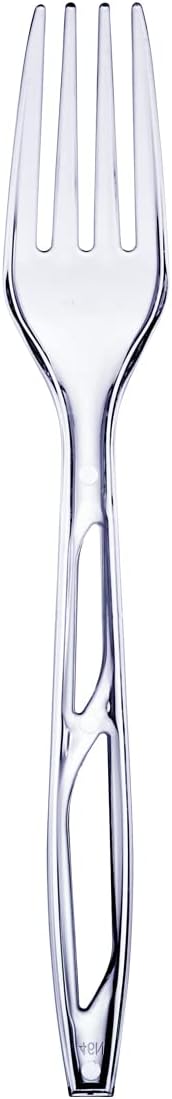GUSTO [200 Count] Premium Heavyweight Disposable Forks - Clear Plastic Forks, Plastic Cutlery, Perfect for Parties, Events, and Catering (Formerly Comfy Package)