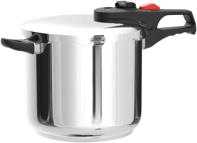 Magefesa Practika Plus, 8-Quart Pressure Cooker, 18/10 stainless steel, Induction Compatible, 5-Layer Heat Diffuser Bottom, 5 Safety Systems, Even Heat Distribution