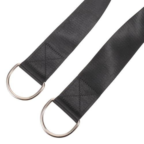 Homoyoyo 2pcs Heavy Duty Barbell Loading Straps for Pullups and Squats, Nylon Weight Plate Holder Straps, Stable and Safe Fit for Dumbbell and Barbell Sizes, Black