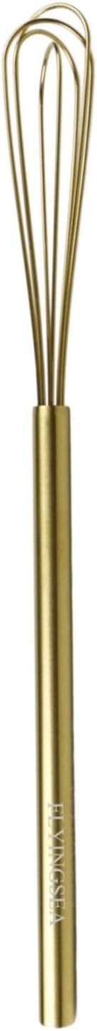 FLYINGSEA Whisk,Small Whisk,Mini Whisk,Stainless Steel Whisk,Wisk,Whisks for cooking,Cooking and Kitchen Gadget.(10.5 inches Golden)