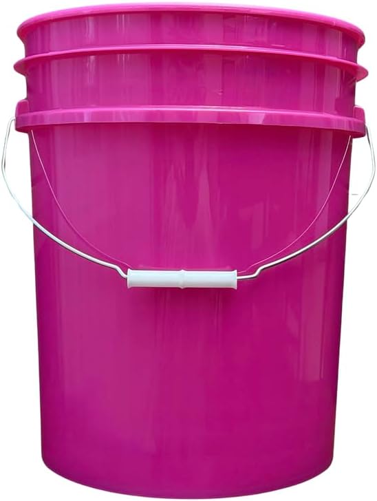 House Naturals 5 Gallon Premium HPDE Plastic Bucket - Made in USA Food Grade Storage Container, BPA Free All Purpose Pail (3, Magenta)