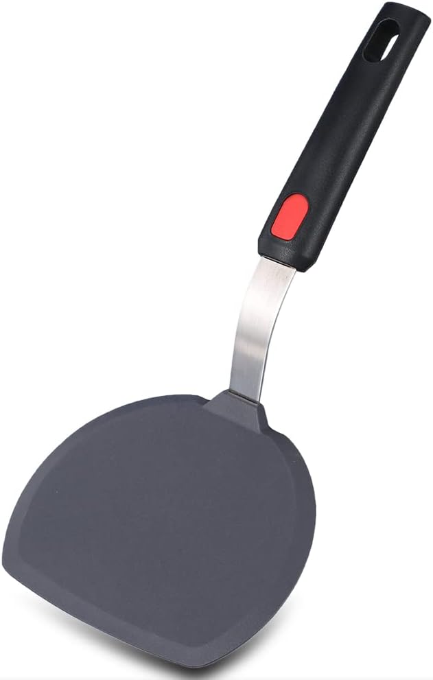 Tenta tenta kitchen Silicone Turner Wide Pancake Spatula Pizza Peel Kitchen Utensil Nonstick Cookware Safe Kitchen Flipper for Griddle Cooking and Baking- 600°F Heat-Resistant Rubber Egg Spatulas.