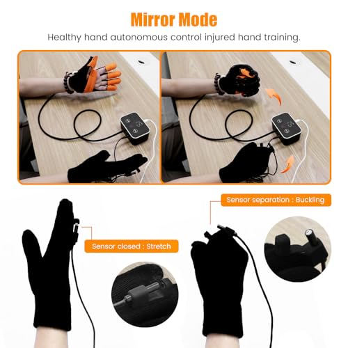 Rehabilitation Robot Gloves for Stroke Recovery Hemiplegia Finger Hand Function Rehabilitation Therapy Arthriti Glove (Left Hand, M) - size: Left Hand M