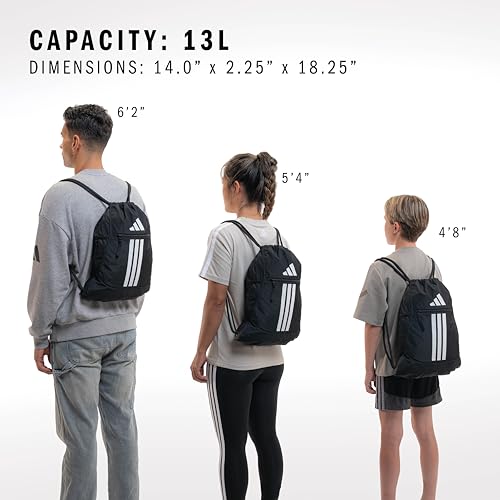 adidas Alliance Sackpack – Drawstring Backpack for Sports, Small Gym Bag, Black/Gold Metallic/3, OSFA - color: Black/Gold Metallic/3