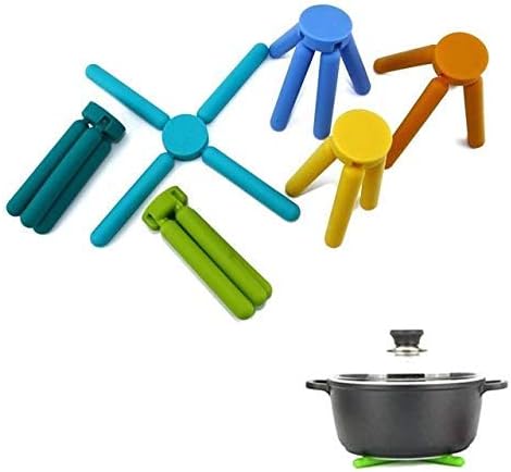 3/Pack Foldable Trivets Silicone, FENGCHEN Folding Trivets, Non-Slip Collapsible Cross Compact Design Expandable Silicone Pot Holder,Violet