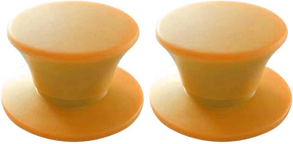 JoyTube Universal Pot Pan Lids Replacement Knob, Silicone Heat Resistant Pan Cover Holding Handles BPA Free Dishwasher Safe Fits Skillets and Kitchen Cookware (Pack of Two-Orange)