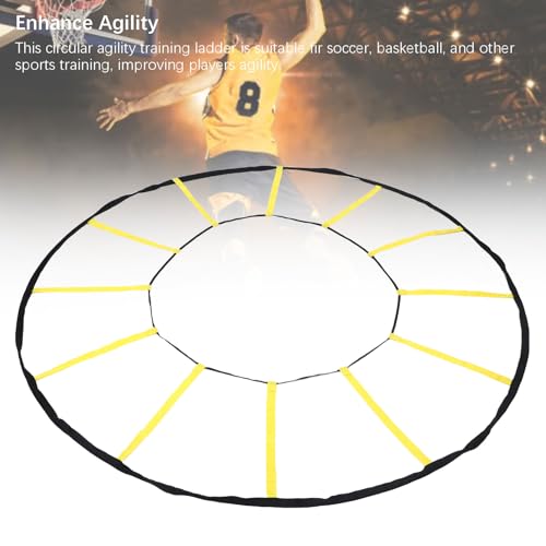 Circular Agility Training Ladder 12 Rungs Nylon Speed and Agility Trainer for Soccer Basketball Athletic Performance Exercise Gear with Storage Bag