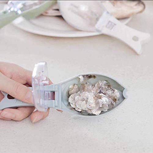 Fast Remove Fish Skin Brush Plastic Fish Scales Graters Scraper Easy Kitchen Cleaning Tool (White)