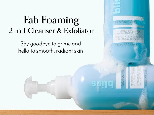 Bliss Fab Foaming 2-in-1 Cleanser and Exfoliator Face Wash - 6.4 Oz - Vegan
