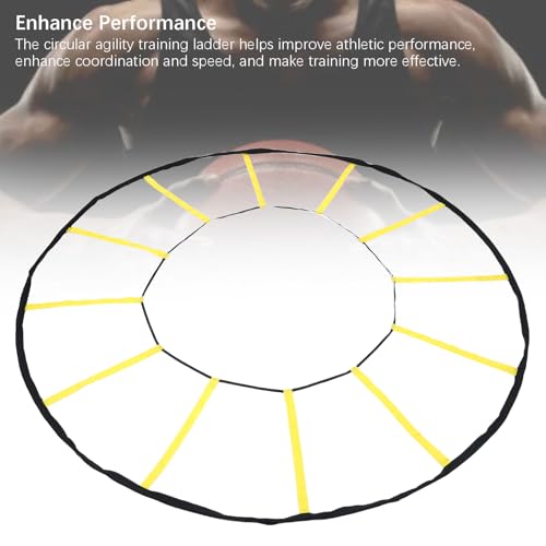 Circular Agility Training Ladder 12 Rungs Nylon Speed and Agility Trainer for Soccer Basketball Athletic Performance Exercise Gear with Storage Bag