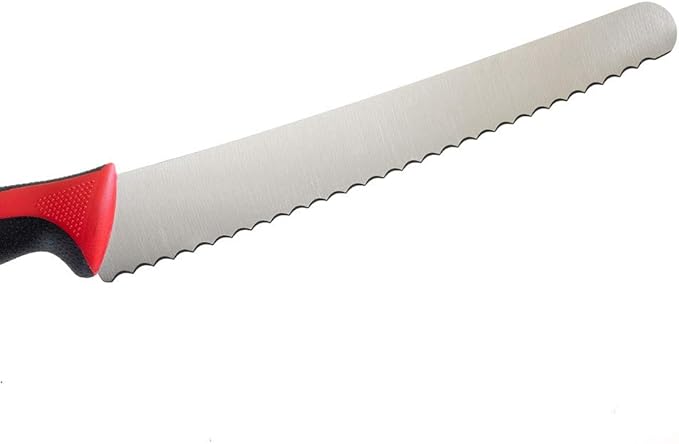 Mercer Culinary Millennia Color Handle Cutlery 10" Bread Knife (Wavy Edge Wide) Red