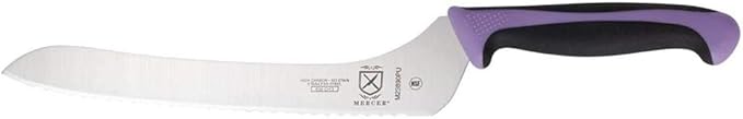 Mercer Culinary Millennia Colors Bread Knife, 9-Inch Offset Wavy Edge, Purple