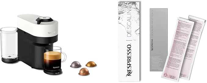 Nespresso Vertuo Pop+ Coffee and Espresso Maker by Breville, Coconut White Descaling Kit