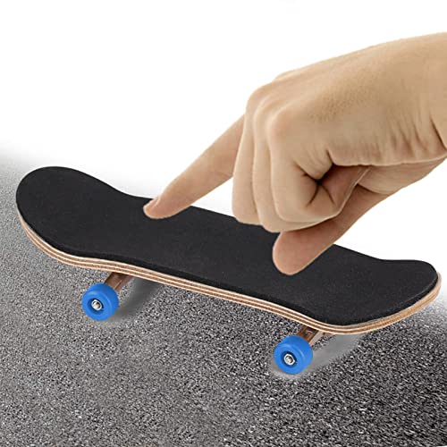 Milltrip Wooden Finger Skateboards, 1Pc Maple Wooden Alloy Fingerboard Finger Skateboards with Box Reduce Pressure Gifts (Dark Blue) - color: Dark Blue
