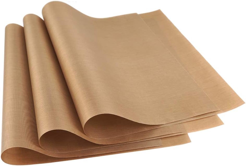 PTFE Teflon Sheet, Non-Stick Oven Liners, Barbecue Grill Mat Baking Sheet Reusable Washable - Use Up to 500℉ Craft Mat for Baking Cooking BBQ Grilling Roasting 16x24"/40x60cm 3 Pack