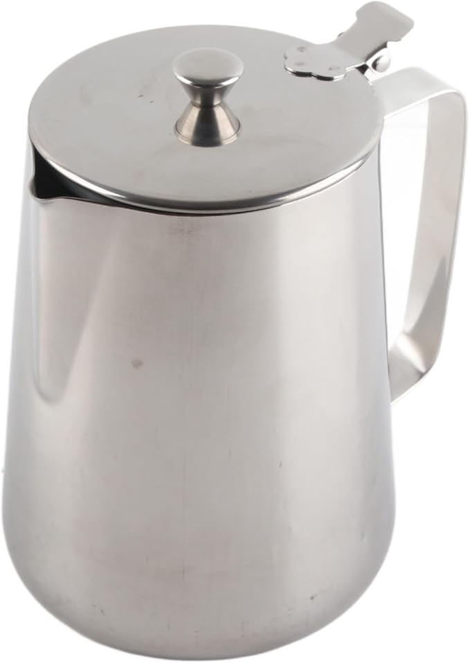 Stainless Steel Milk Frothing Pitcher with Lid for Latte Coffee Art, Small 3oz Creamer Jug, Metal Barista Set, Mini Cup for Health Gear Coffee (2000ml)