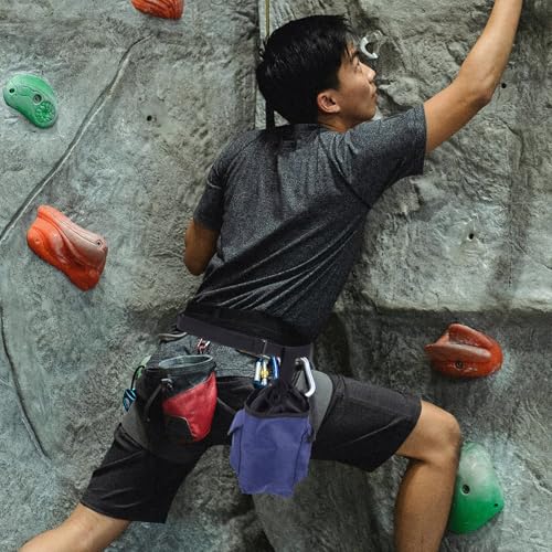 Outanaya Bouldering Chalk Bag Rock Climbing Chalk Holder with Storage Pouch and Waist Belt for Outdoor Climbing and Gymnastics