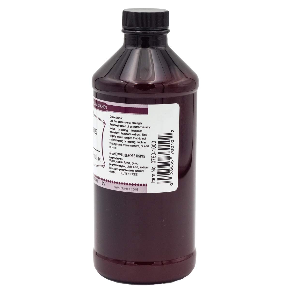 LorAnn Oils Orange Bakery Emulsion: True Essence, Ideal for Boosting Fruit Tones in Cakes, Cookies & Desserts, Gluten-Free, Keto-Friendly, Extract Substitute Essential for Your Kitchen, 16 Oz
