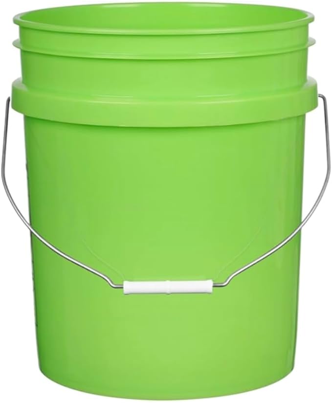 House Naturals 5 Gallon Premium HPDE Plastic Bucket - Made in USA Food Grade Storage Container, BPA Free All Purpose Pail (3, Lime)