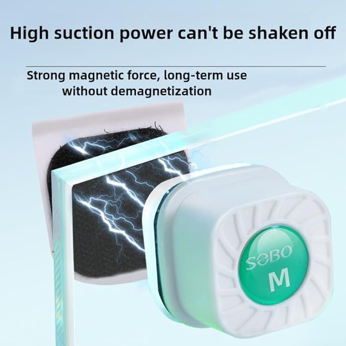 Mini Magnetic Aquarium Brush with Scraper Blade - Fish Tank Dirt Remover for Small Glass/Acrylic Tanks, Safe for Betta & Shrimp (5-20 Gallon) (Middle with Scraper)