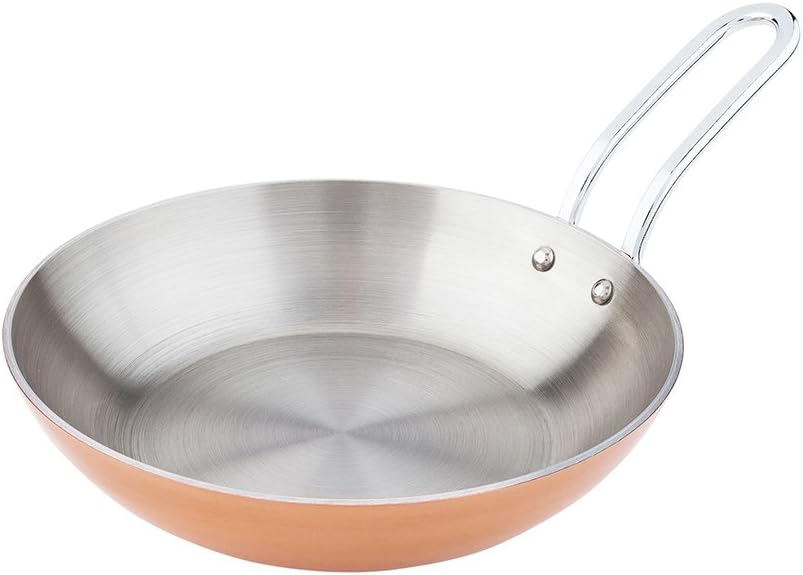 Restaurantware-6.5 Inch Mini Skillet, 1 Curved Cooking Skillet - Stain Resistant, With Handle, Copper Stainless Steel Frying Pan, Dishwasher Safe, For Meals Or Desserts