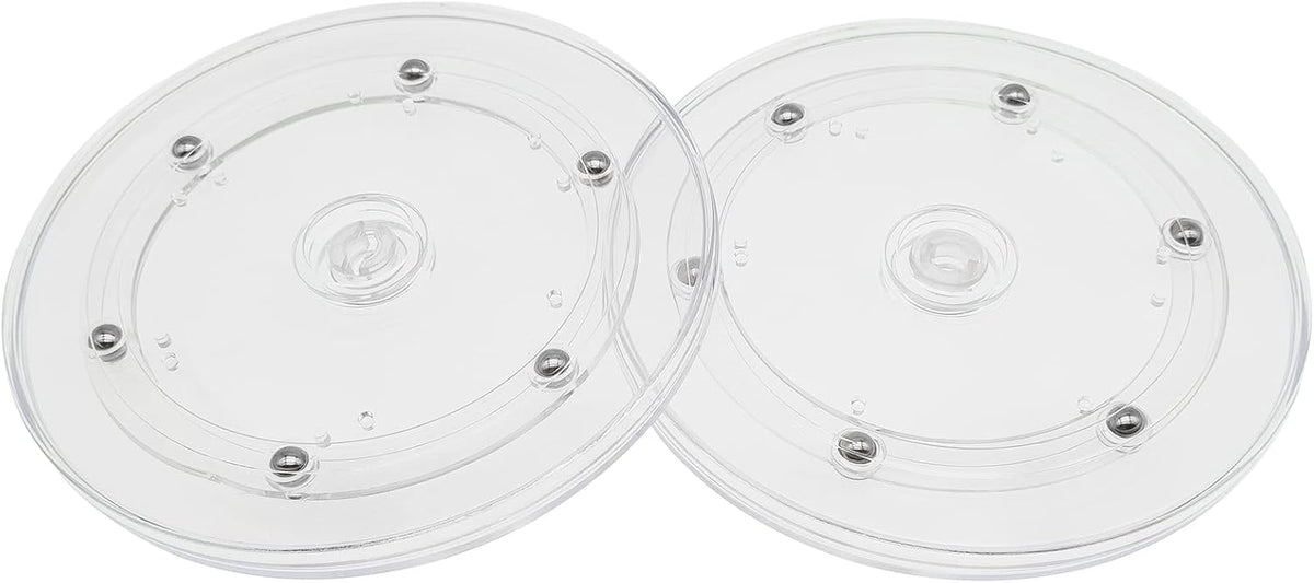 2 Pack 4" Lazy Susan Turntables Acrylic Ball Bearing 360 Degree Rotating Tray for Spice Rack Table Cake Kitchen Pantry Decorating (Transparent)