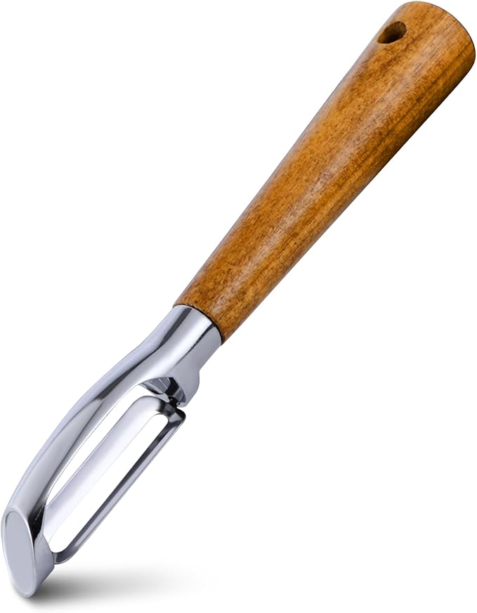 Vegetable Peeler for Potato, Apple, Fruit, Carrot, Veggie, kitchen, Y-Shaped and I-Shaped Peelers with Acacia Wood Ergonomic Non-Slip Handle(2PCS)