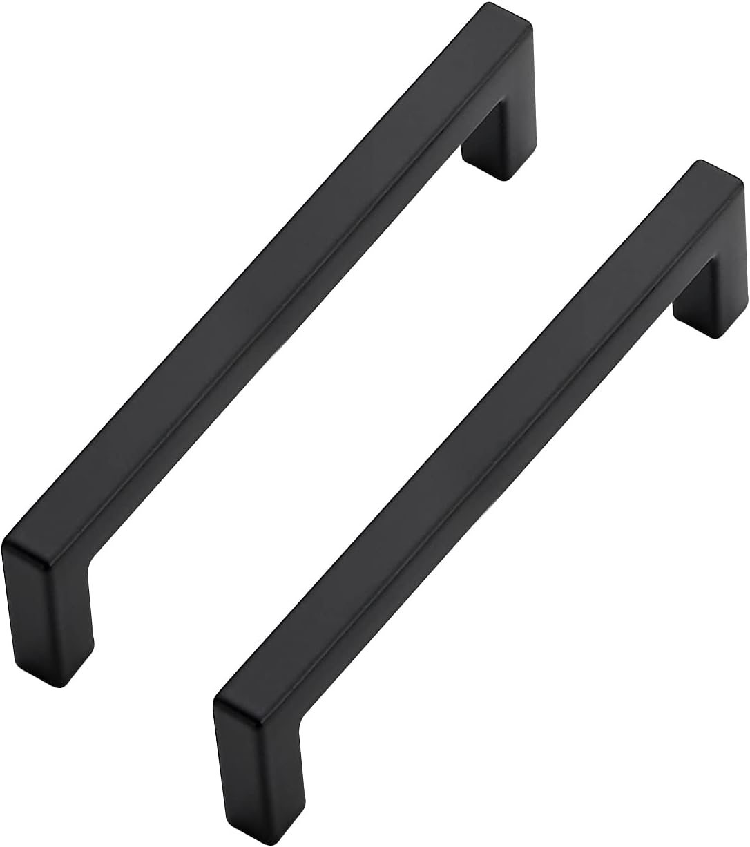 Ravinte 15 Pack Slim Square Bar Drawer Handles and Pulls - Black Kitchen Cabinet Hardware - Matte Black 4 Inch Center to Center Pulls