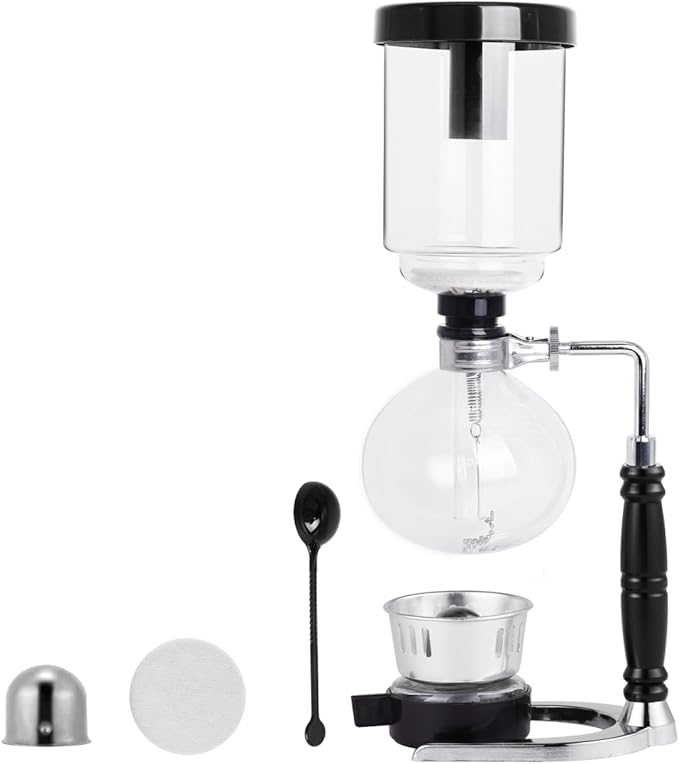 YUCHENGTECH Syphon Coffee Maker Tabletop Glass Siphon Pot Glass Technica Siphon Vacuum Coffee Maker(3 Cups(360ml))