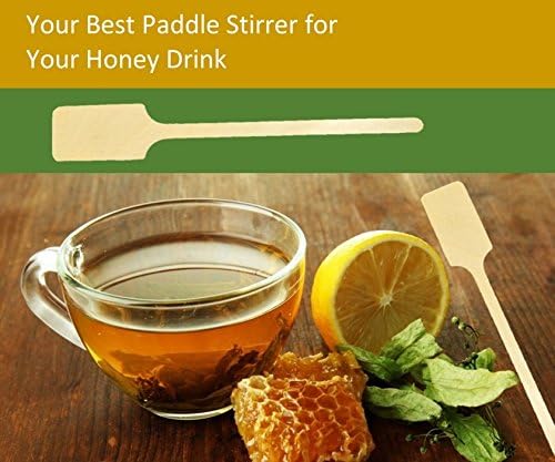 Gmark Green Product 6.25 Inch Wood Kayak Paddle Shape Sticks, Wood Stirrer for Honey, 100/Bag GM1035