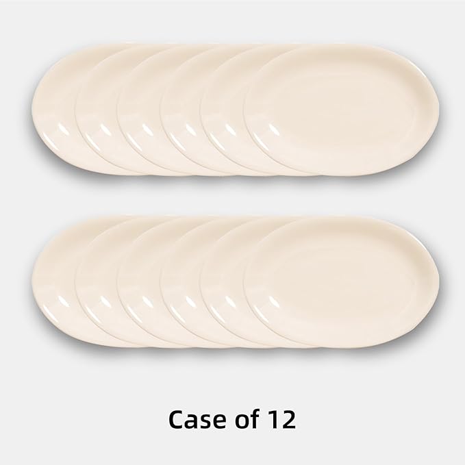 Stoneware Coupe Commercial Grade Dinnerware, Ivory, Oval Platter 11.75" x 8", Case of 12