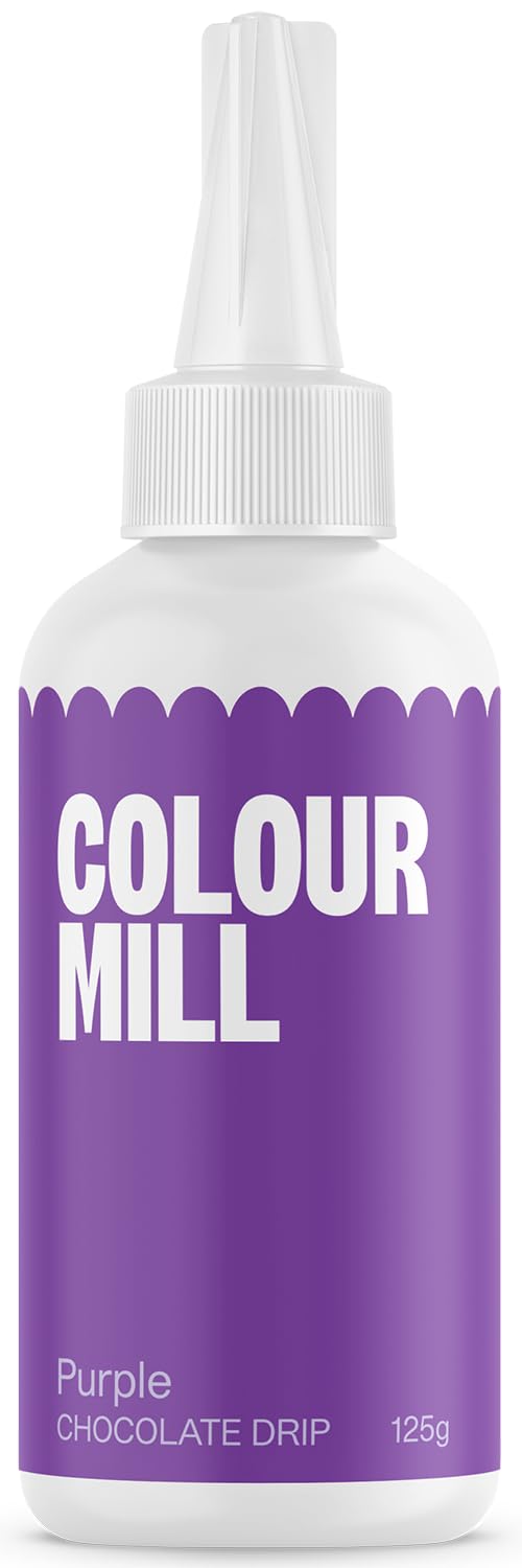 Colour Mill Chocolate Drip Easy-Melt Drizzle for Desserts, 125 Grams Purple