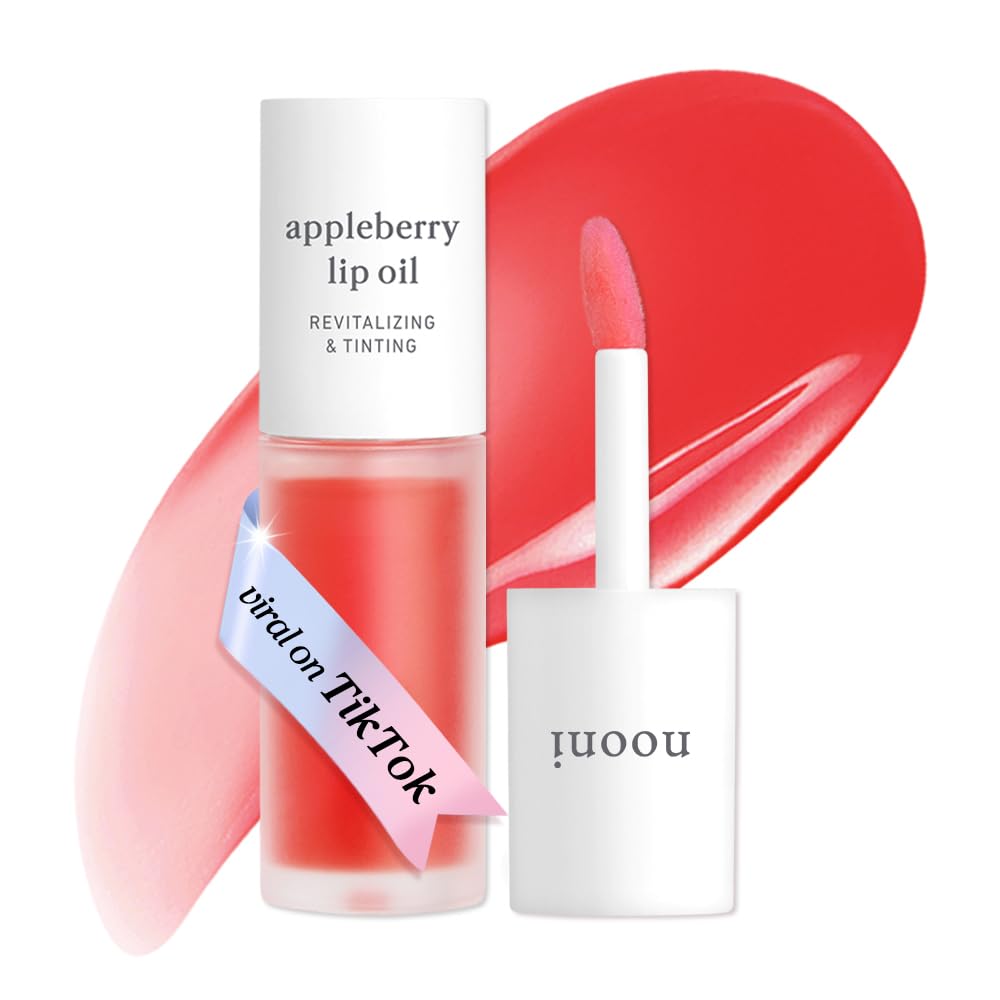 NOONI Korean Lip Oil - Appleberry - Plumping & Hydrating Tinted Lip Gloss