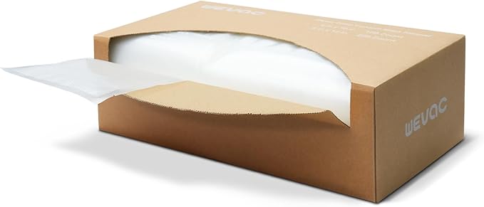 Wevac 6''x10'' and 8''x12'' 300 Count, Vacuum Sealer Bags Keeper, PreCut Bags, Ideal for Food Saver, BPA Free, Commercial Grade, Great for Storage, Meal prep and Sous Vide