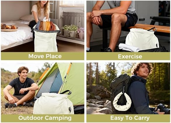 Travel Laundry Bag, Pump Free Vacuum Storage Bag Reusable Compression Dirty Clothes Travel Bag Waterproof Wet Dry Bags Large Capacity Space Saver Bags Camp Clothes Organizer (1 Pcs)(White, M)