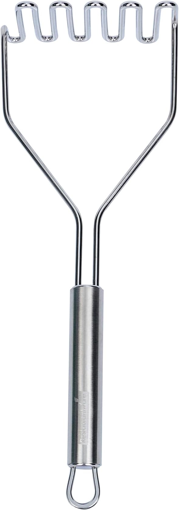 Restaurantware-German Standard Wire Mashers With Ergonomic Handle, 24 Heavy-Duty Potato Mashers - Dishwashable, Durable, Stainless Steel Food Mashing Tool, For Avocado, Beans, Sweet Potatoes, And More