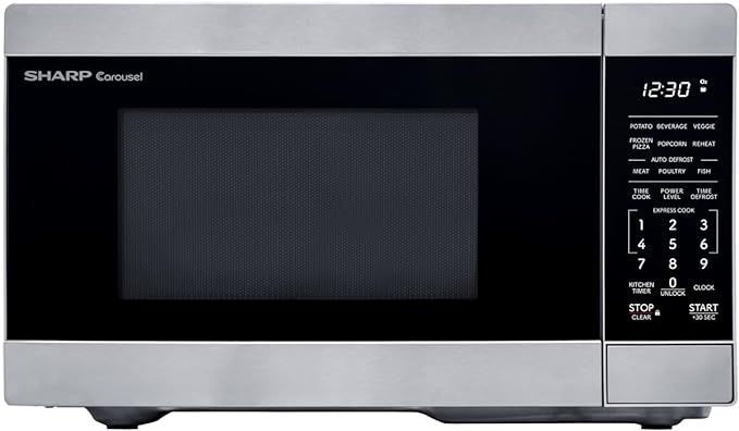 SHARP Countertop Microwave Oven with Removable 10.6" Carousel Turntable, 900 Watt, 0.9 Cubic Feet, Stainless Steel