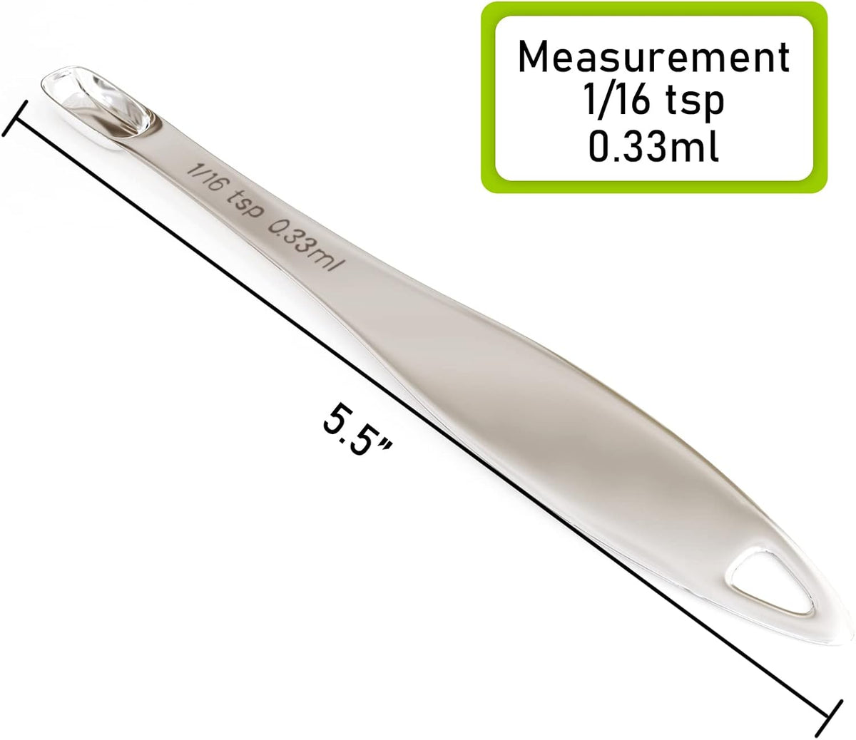 1PCS 1/16Teaspoon (0.33ml) Single Measuring Spoon, Individual Stainless Steel Long Handle Measure Tablespoon Only