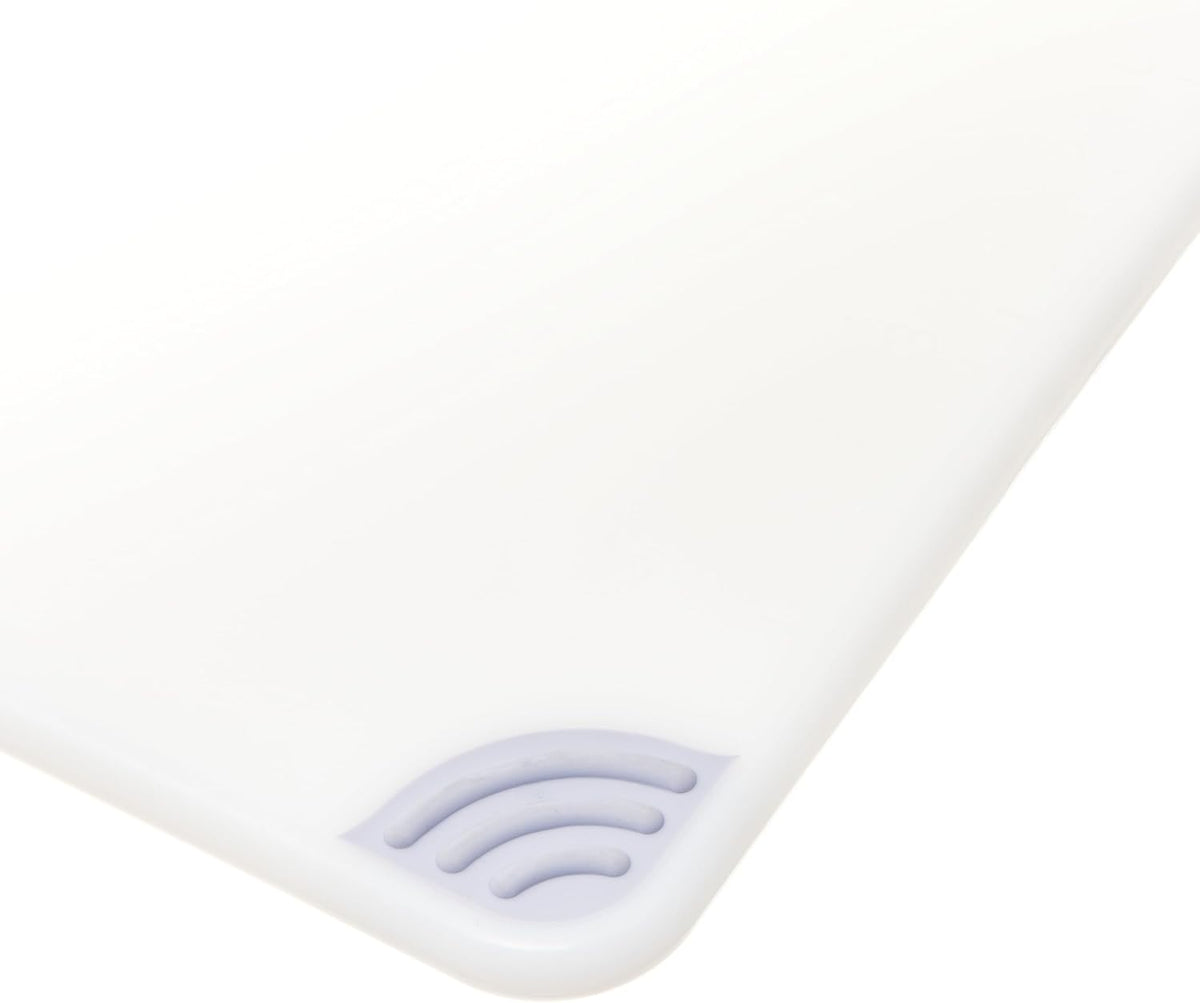 San Jamar Saf-T-Grip Plastic Cutting Board with Safety Hook, 12" x 18" x 0.5", White, (Pack of 6)