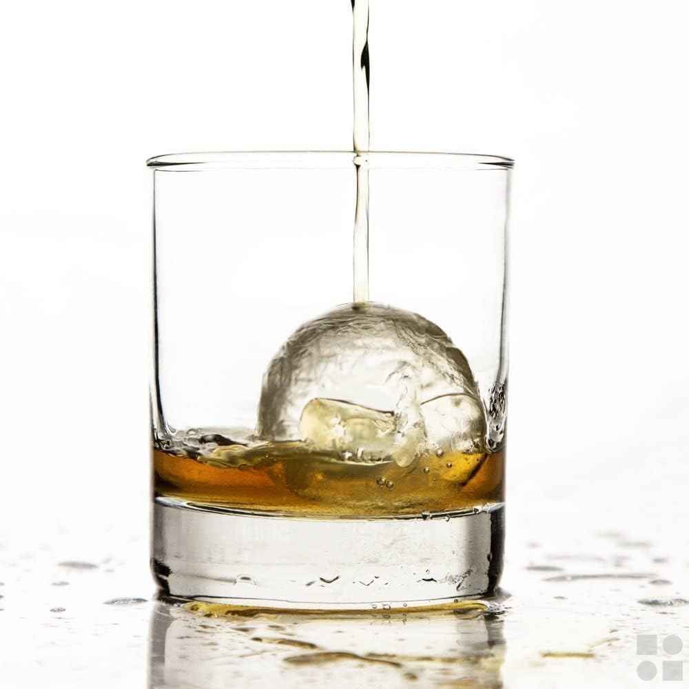 glacio Silicone Ice Cube Trays – Large Silicone Molds for 2-Inch Ice Cubes and Spheres Whiskey Ice Cube Trays with Lids for Cocktails & Bourbon – Set of 2