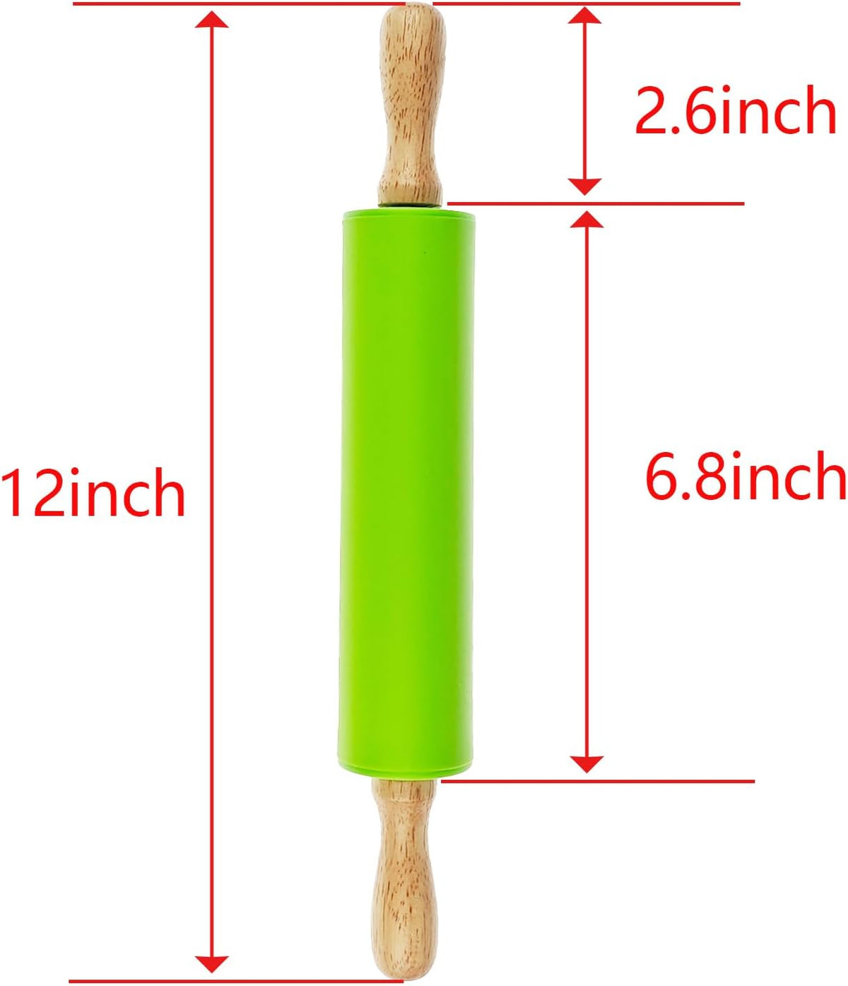 6 Pack Small Rolling Pin for Kids, Kids Rolling Pin for Home Kitchen (6 colors) (12 Inch)