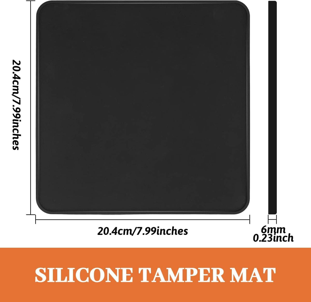 Coffee Tamper Mat for Portafilter - Silicone Tamping Pad -Espresso Machine Accessories (Black)