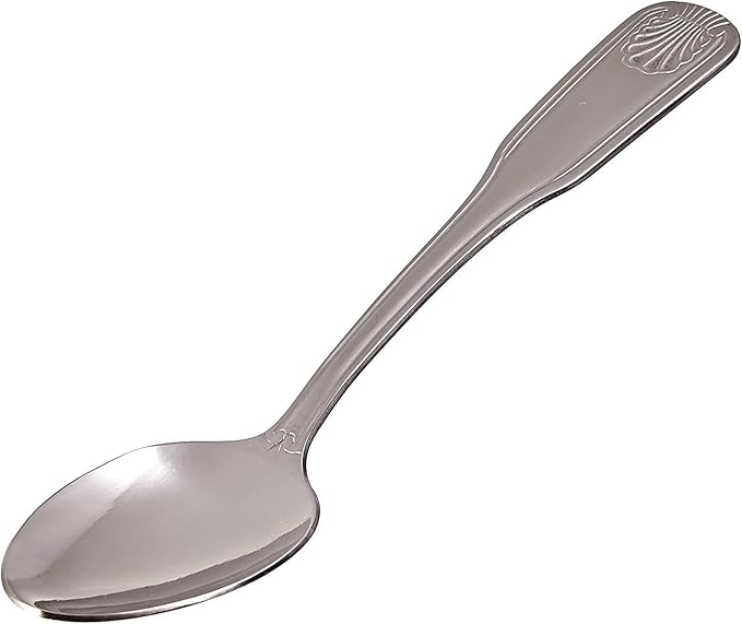 New Star Foodservice 58260 Shell Pattern, 18/0 Stainless Steel, Serving Spoon, 8.4-Inch, Set of 12