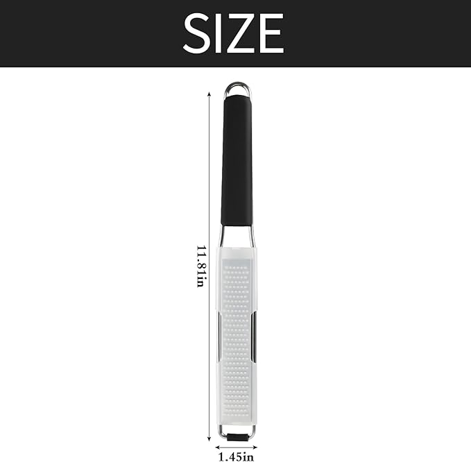 Cambom Lemon & Citrus Zester, Cheese Graters with Stainless Steel Sharp Blade for Parmesan Cheese, Ginger, Garlic, Nutmeg, Chocolate, Vegetables, Fruits, Dishwasher Safe Shredder Fine Blade