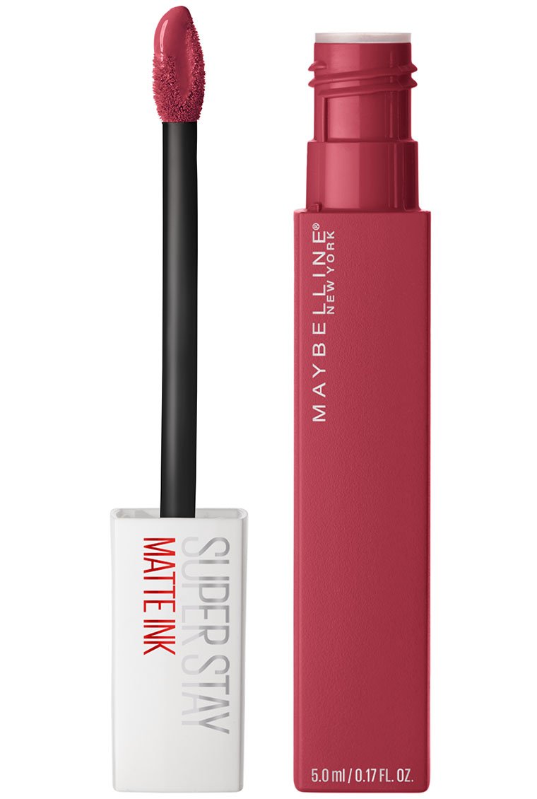 MAYBELLINE Super Stay Matte Ink Liquid Lipstick Makeup Long Lasting High Impact Color Up to 16H Wear Ruler Deep Cranberry and Exhilarator Ruby Red