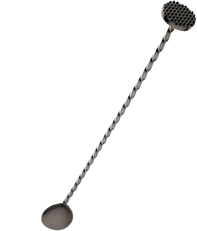 Barfly Bar Spoon with Muddler 11 13/16" (30.0 cm), (30 cm), Gun Metal Black