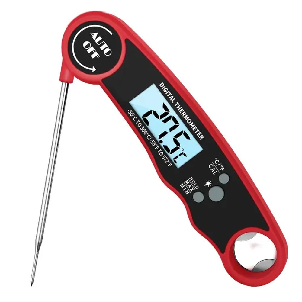 Digital Meat Thermometer | Instant Read, Waterproof | Magnetic Probe, Backlit Display | for Grill, BBQ, Cooking, Steak, Chicken, Burgers