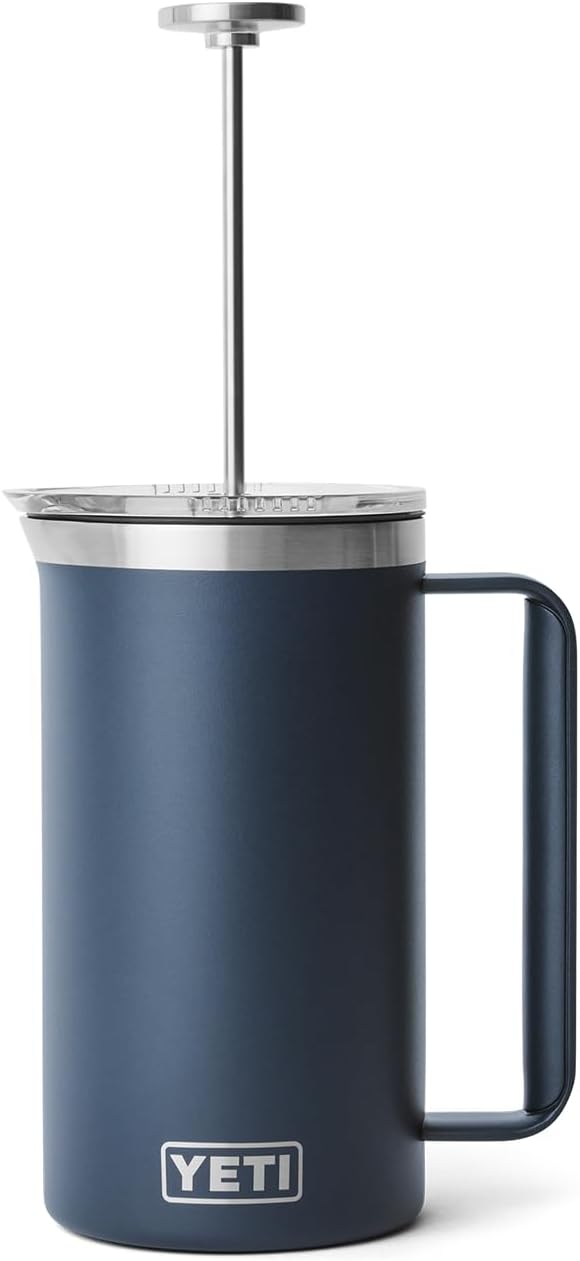 YETI Rambler 34 oz. French Press Coffee Maker, with GroundsControl Filter, Navy